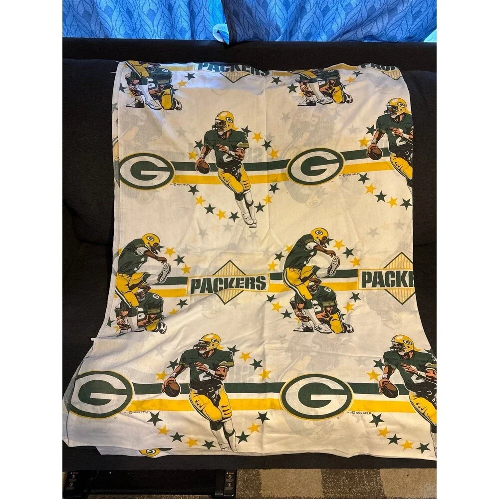 Vintage 1995 Bibb Company Macon Georgia NFL Green Bay Packers Twin Flat Sheet